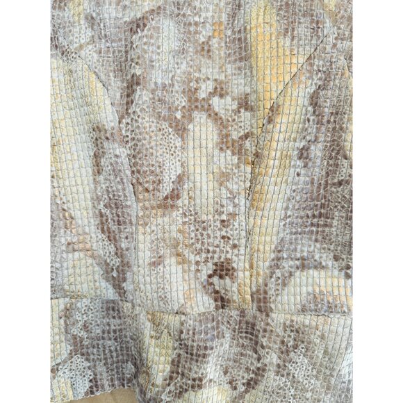 Dolce Cabo Womens M Fur Vest Raccoon Trim Snake Print - Picture 10 of 11